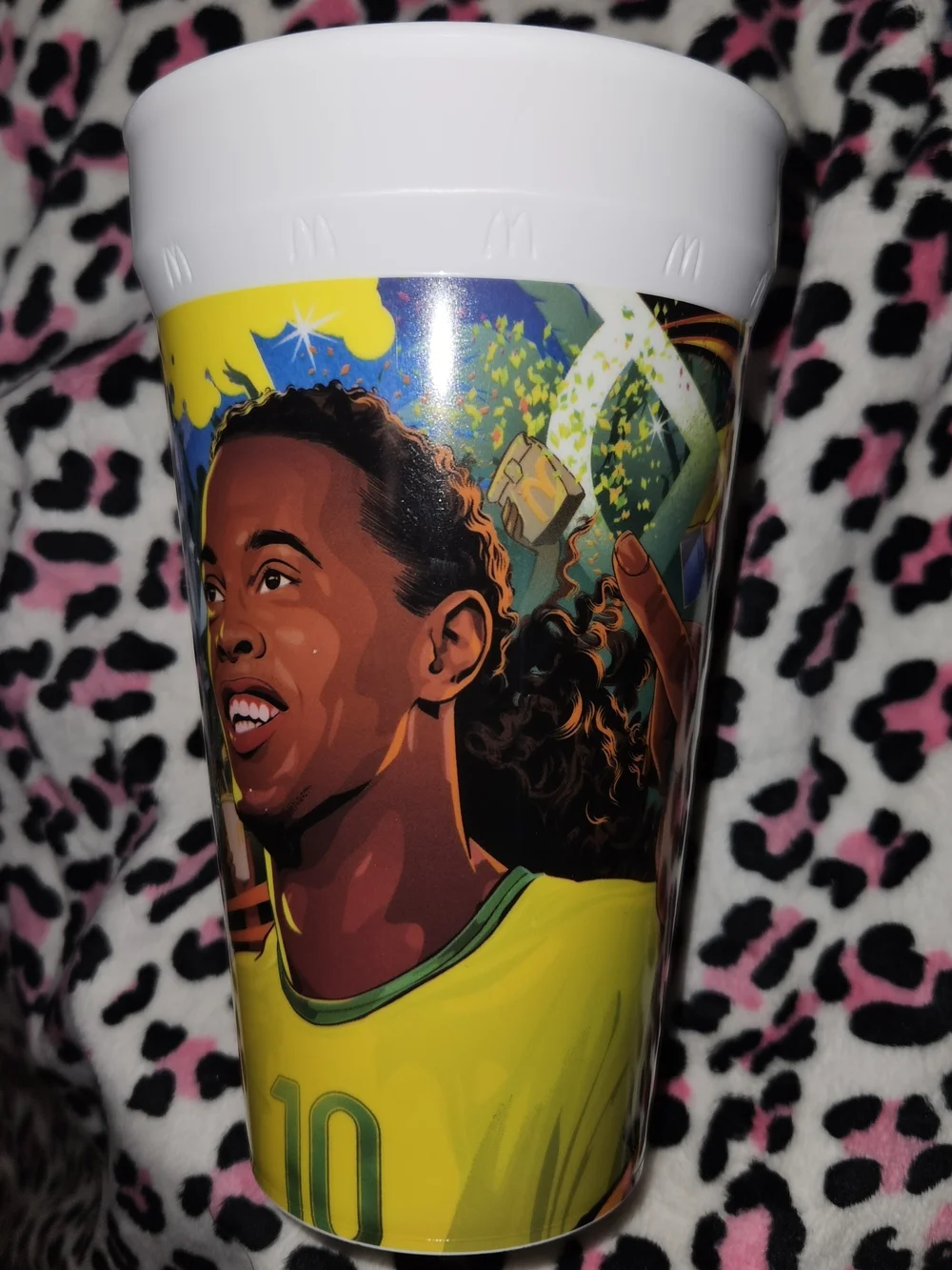 McDonald's White Top Ronaldinho Soccer Graphic Cup